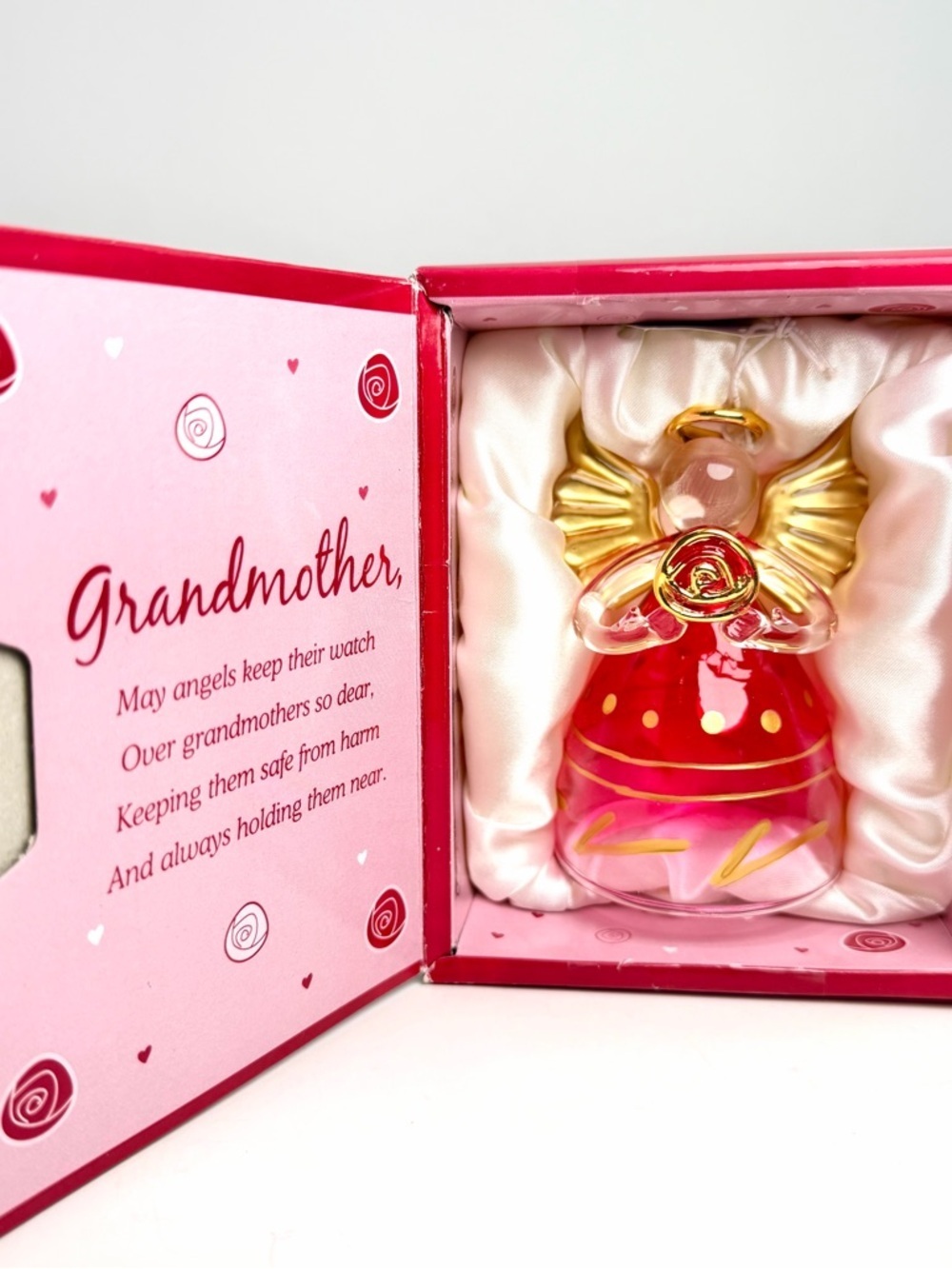 Angels By Your Side Pink Glass Angel Figurine Grandmother Gift Boxed